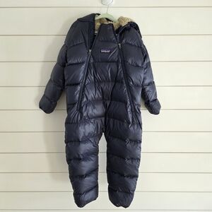 ​Patagonia Infant Hi-Loft Down Sweater Bunting - Navy Blue - 18-24M